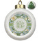 Vintage Floral Ceramic Christmas Ornament - Xmas Tree (Front View)