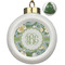 Vintage Floral Ceramic Ball Ornament - Christmas Tree (Personalized)