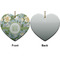 Vintage Floral Ceramic Flat Ornament - Heart Front & Back (APPROVAL)