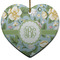 Vintage Floral Heart Ceramic Ornament w/ Monogram
