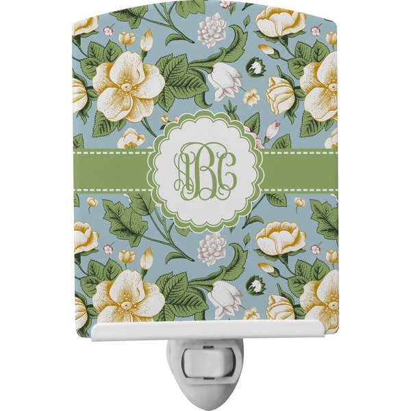Custom Vintage Floral Ceramic Night Light (Personalized)