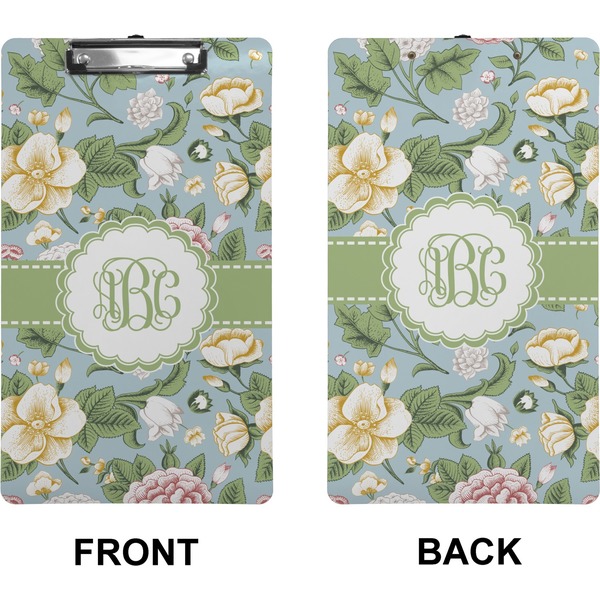 Vintage Floral Clipboard (Legal) (Front + Back)