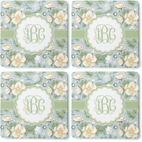 Vintage Floral Coaster Rubber Back - Apvl