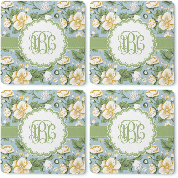 Vintage Floral Coaster Rubber Back - Apvl