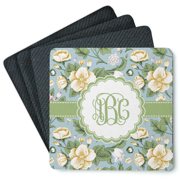 Vintage Floral Coaster Rubber Back - Main