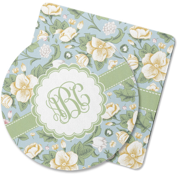 Custom Vintage Floral Rubber Backed Coaster (Personalized)