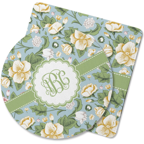 Custom Vintage Floral Rubber Backed Coaster (Personalized)