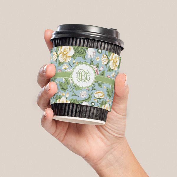 Vintage Floral Coffee Cup Sleeve - LIFESTYLE