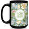 Vintage Floral Coffee Mug - 15 oz - Black Full