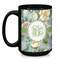 Vintage Floral Coffee Mug - 15 oz - Black