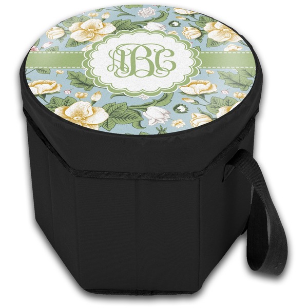 Vintage Floral Collapsible Personalized Cooler & Seat (Closed)