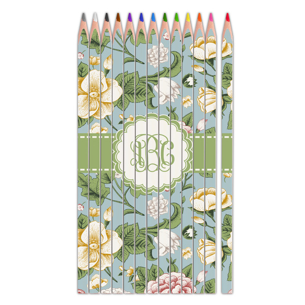 Custom Vintage Floral Colored Pencils (Personalized)
