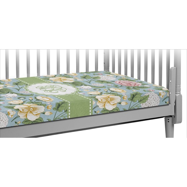 Custom Vintage Floral Crib Fitted Sheet (Personalized)