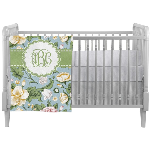Custom Vintage Floral Crib Comforter / Quilt (Personalized)