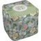 Vintage Floral Cube Poof Ottoman (Bottom)
