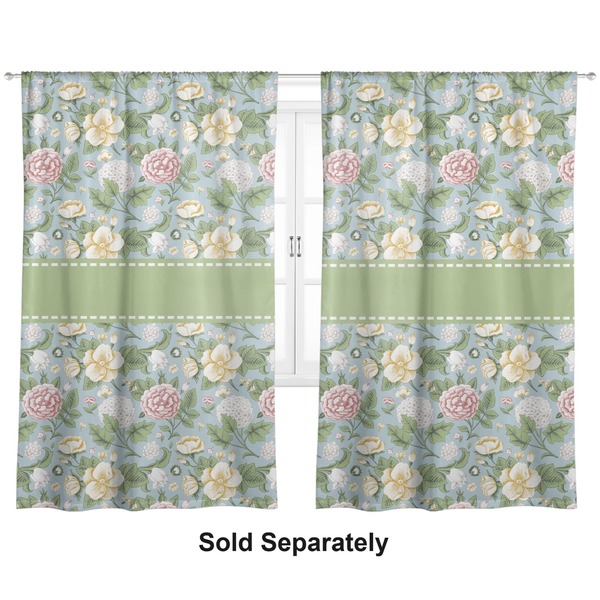 Custom Vintage Floral Curtain Panel - Custom Size