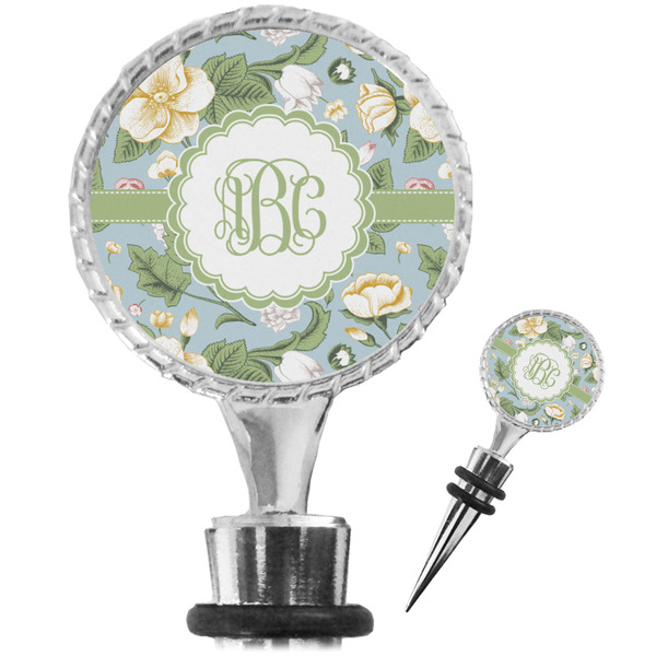 Custom Vintage Floral Wine Bottle Stopper (Personalized)