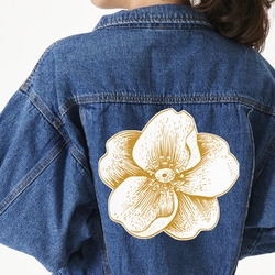Vintage Floral Twill Iron On Patch - Custom Shape - 3XL