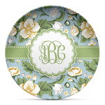 Vintage Floral Microwave Safe Plastic Plate - Composite Polymer (Personalized)