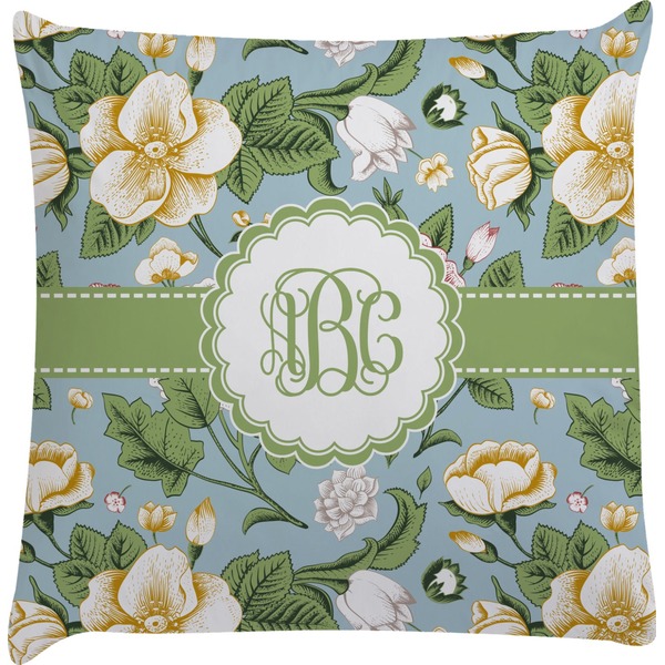 Custom Vintage Floral Decorative Pillow Case (Personalized)