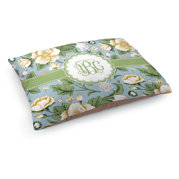 Custom Vintage Floral Dog Bed - Medium w/ Monogram