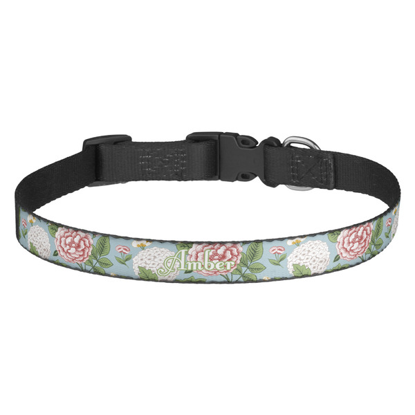 Custom Vintage Floral Dog Collar - Medium (Personalized)