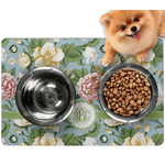 Vintage Floral Dog Food Mat - Small w/ Monogram