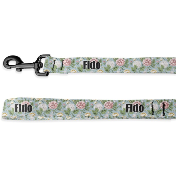 Custom Vintage Floral Deluxe Dog Leash - 4 ft (Personalized)