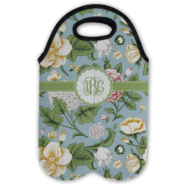 Vintage Floral Double Wine Tote - Flat (new)