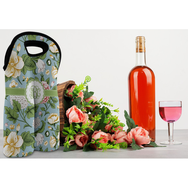 Vintage Floral Double Wine Tote - LIFESTYLE (new)