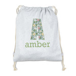 Vintage Floral Drawstring Backpack - Sweatshirt Fleece - Double Sided (Personalized)