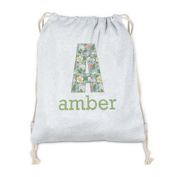 Vintage Floral Drawstring Backpack - Sweatshirt Fleece - Double Sided (Personalized)