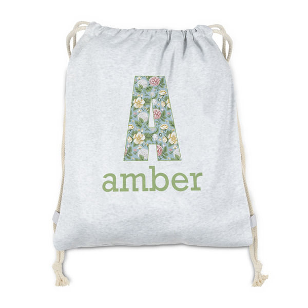 Custom Vintage Floral Drawstring Backpack - Sweatshirt Fleece (Personalized)