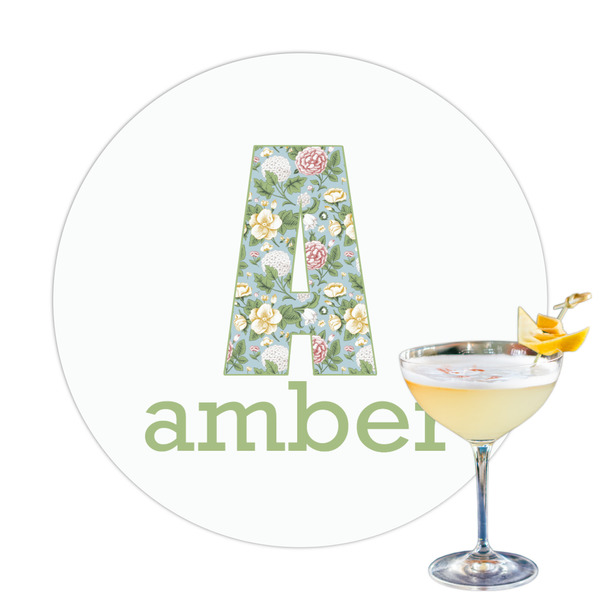 Custom Vintage Floral Printed Drink Topper (Personalized)