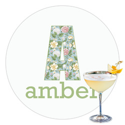 Vintage Floral Printed Drink Topper - 3.5" (Personalized)