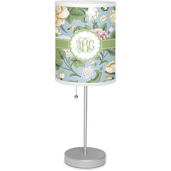 Custom Vintage Floral 7" Drum Lamp with Shade Linen (Personalized)