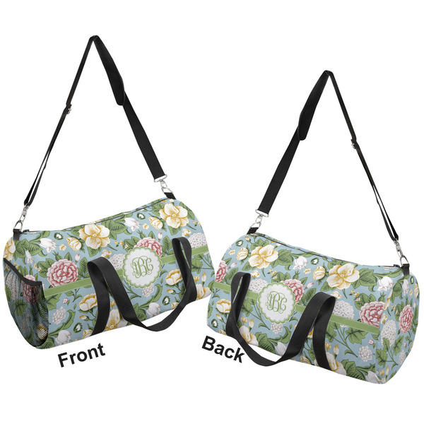 Vintage Floral Duffle bag large front and back sides