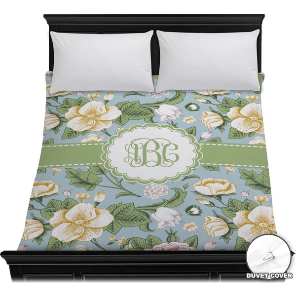 Custom Vintage Floral Duvet Cover - Full / Queen (Personalized)