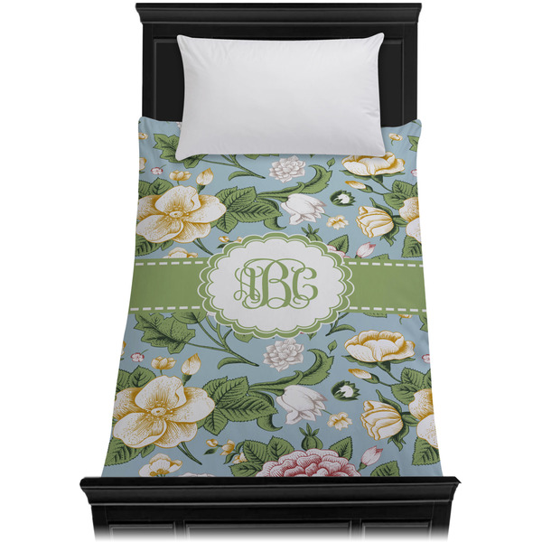 Vintage Floral Duvet Cover - Twin XL - On Bed - No Prop