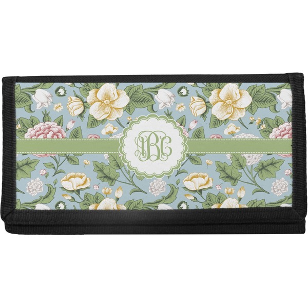Custom Vintage Floral Canvas Checkbook Cover (Personalized)