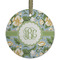 Vintage Floral Frosted Glass Ornament - Round
