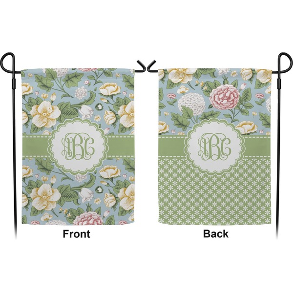 Vintage Floral Garden Flag - Double Sided Front and Back