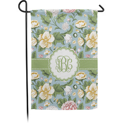 Vintage Floral Small Garden Flag - Single Sided w/ Monograms