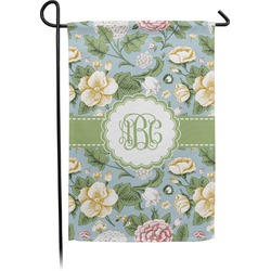 Vintage Floral Small Garden Flag - Double Sided w/ Monograms