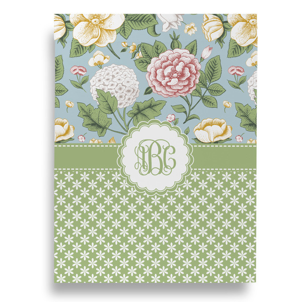 Vintage Floral Garden Flags - Large - Double Sided - BACK