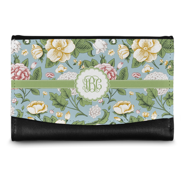 Custom Vintage Floral Genuine Leather Women's Wallet - Small (Personalized)