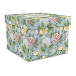 Vintage Floral Gift Box with Lid - Canvas Wrapped - Large (Personalized)