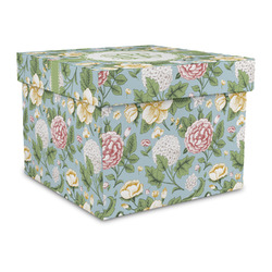 Vintage Floral Gift Box with Lid - Canvas Wrapped - Large (Personalized)