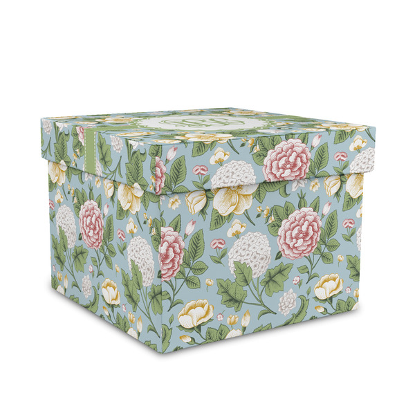 Custom Vintage Floral Gift Box with Lid - Canvas Wrapped - Medium (Personalized)