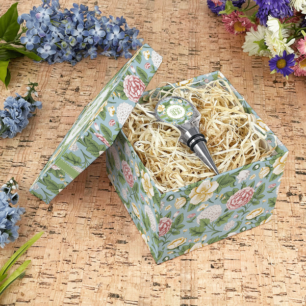 Vintage Floral Gift Boxes with Lid - Canvas Wrapped - Medium - In Context